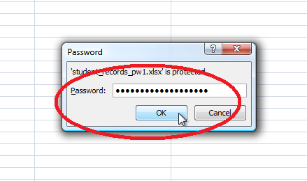 Enter the existing password to the file