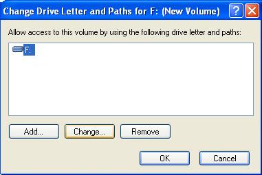 Find the drive you would like to change in the bottom menu, right-click on it and select “Change Drive Letter and Paths”