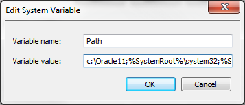 Screenshot of Edit System Variable screen