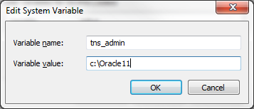 Screenshot of Edit System Variable Screen with the text entered as stated in Step 5.