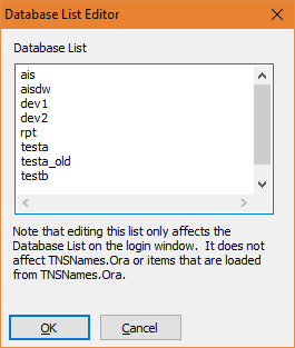 Screenshot of editor options