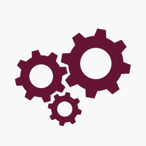Illustration of three gear wheels side by side