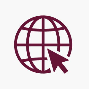 Online safety icon of a netted circle with a wrapped arrow
