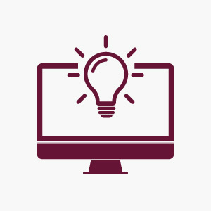 Desktop computer with a lightbulb on the screen