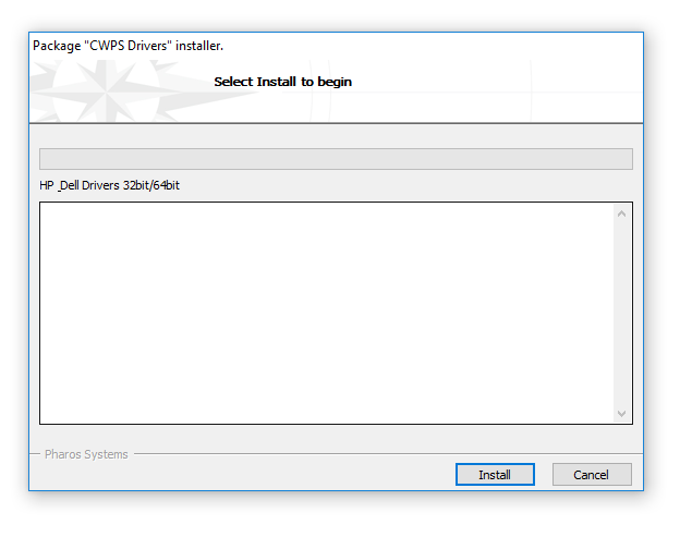 Screenshot of Pharos Installer screen