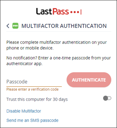 multi-factor authentication