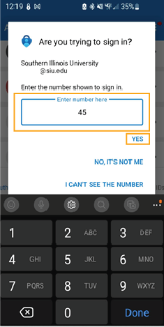 enter code in mobile app