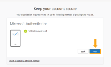 microsoft authenticator success screen