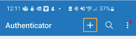 click add authenticator plus sign