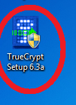 Double-click the TrueCrypt setup icon on the Desktop.