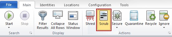 Scrub – Remove the sensitive data from the file.