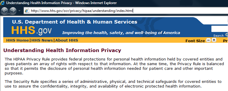 summarizes HIPAA regulation about keeping health information protected