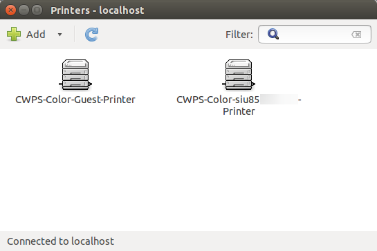 Linux system printer section